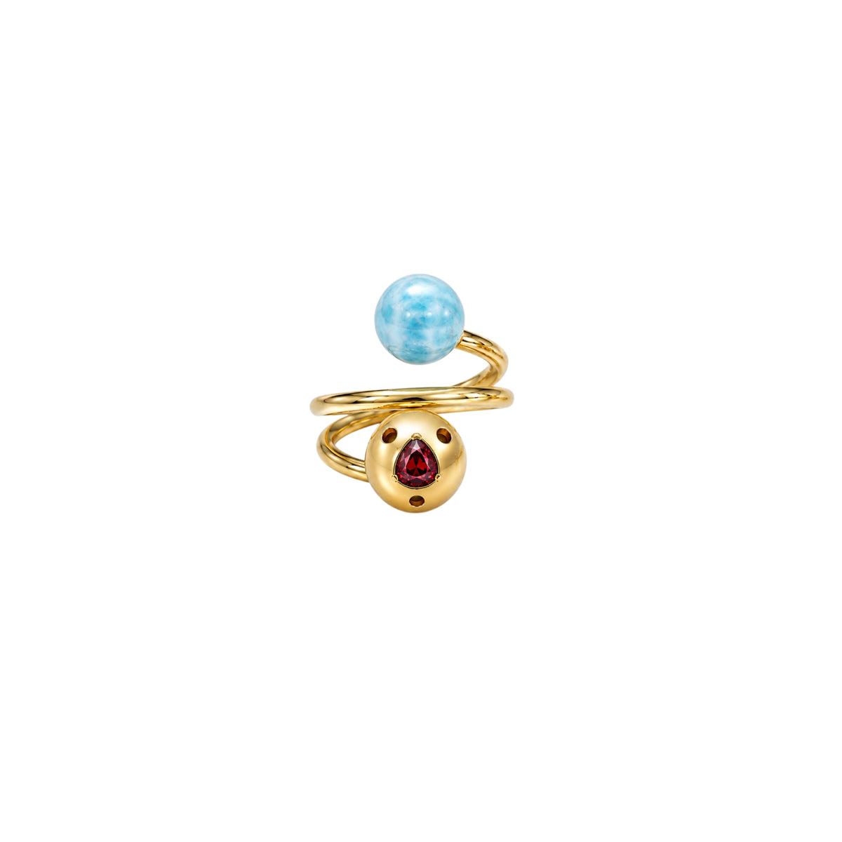 TWISTED SIAMO LARIMAR RING