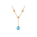 LARIMAR TRIPLE FIORE BEVELED NECKLACE