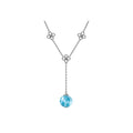 LARIMAR TRIPLE FIORE BEVELED NECKLACE