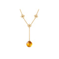 AMBER TRIPLE FIORE BEVELED NECKLACE