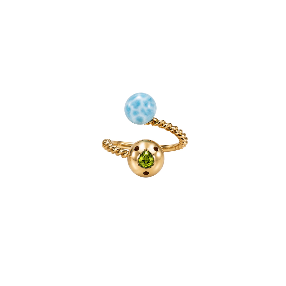 TWISTED SIAMO LARIMAR RING
