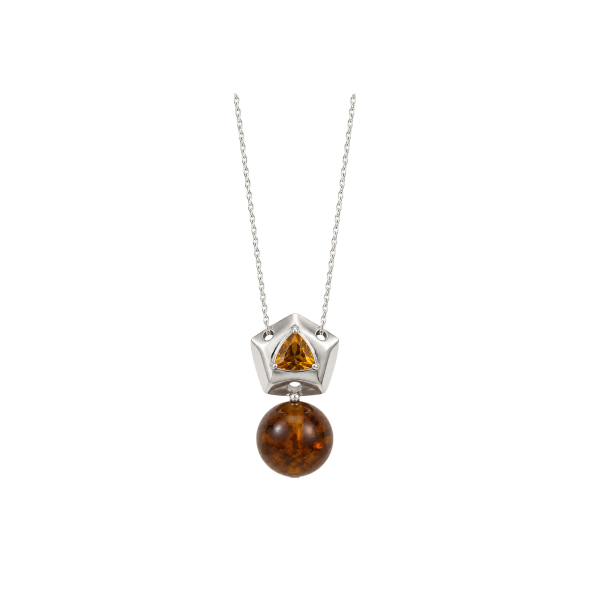 PENTAGON AMBER NECKLACE
